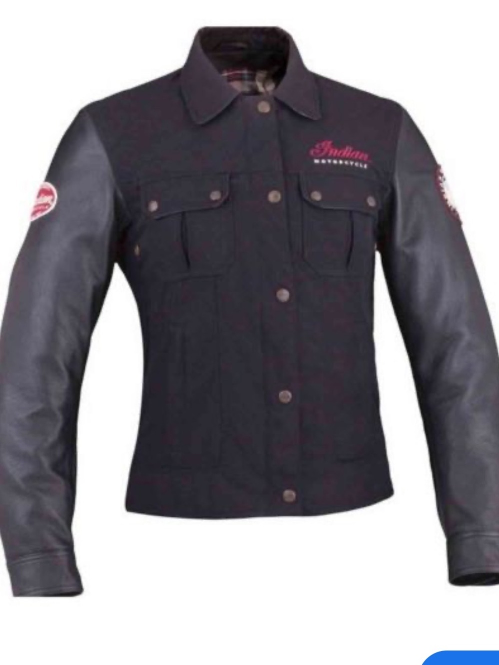 Indian Motorcycle Women’s Leather Sleeve Riding Jacket  Black Size Small